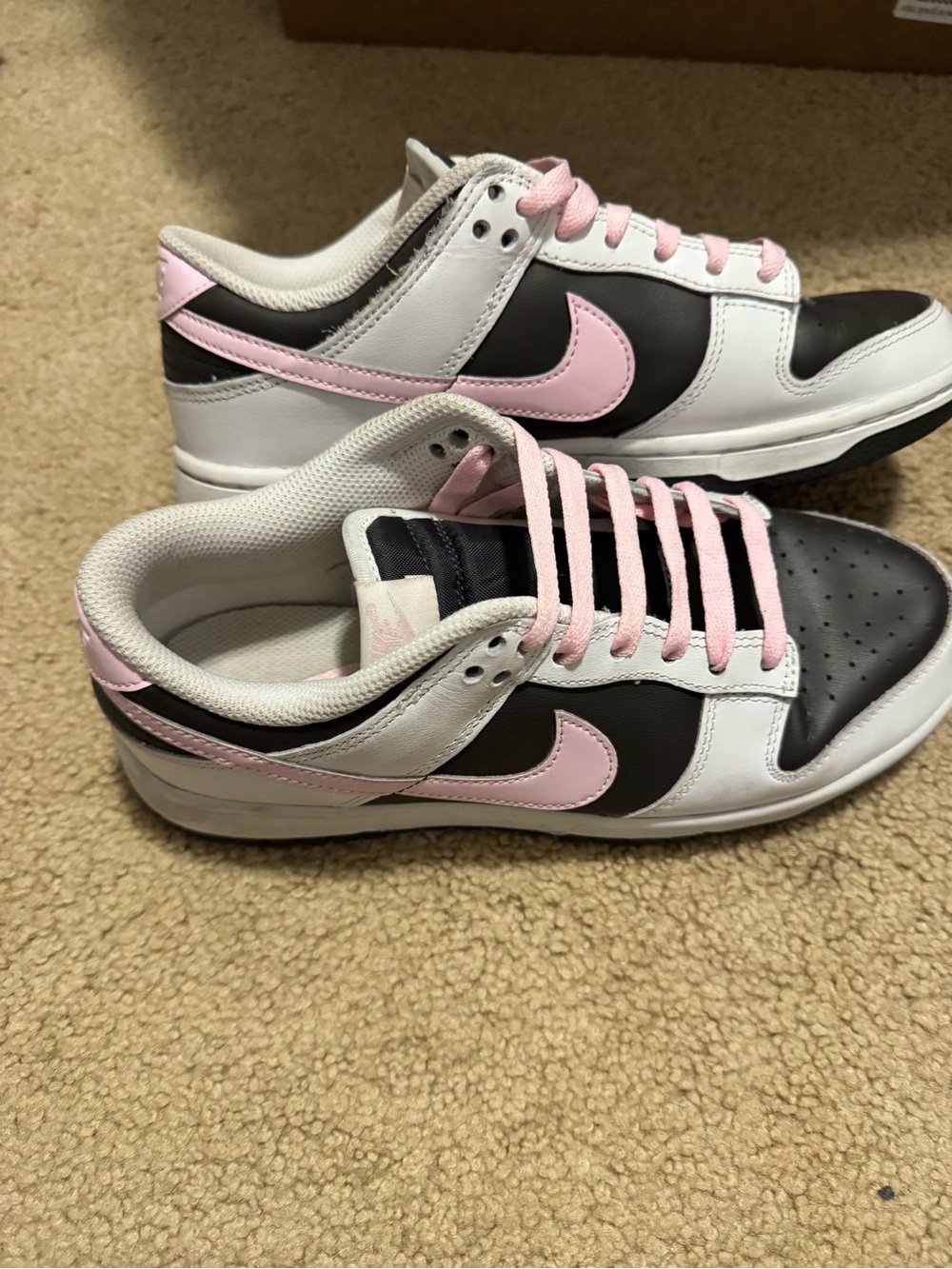 Nike Women’s Low-Top Sneakers — White, Black & Pink Accents